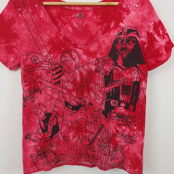 DISNEY | Star Wars Red Tie Dye XS T Shirt - Picture 4 of 6